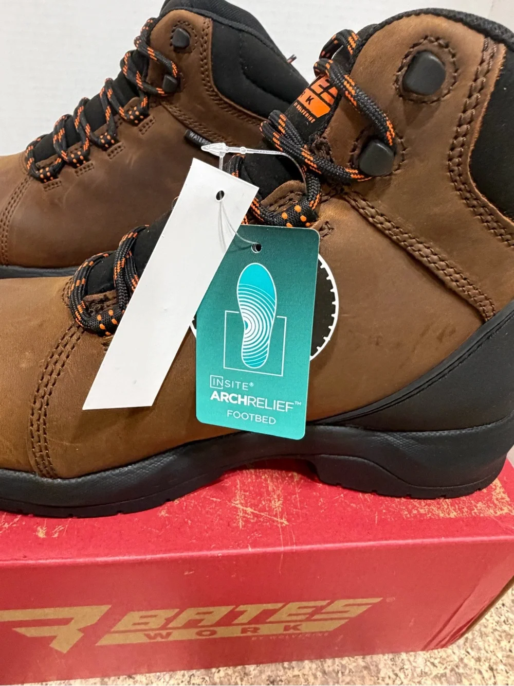 NWT Bates Work Mill Waterproof Composite Toe Leather Work Boots Men’s 7.5 Brown